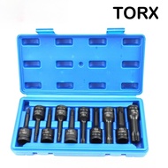 1/2 Dr 10 Pcs Torx Socket Set T25 T80 CR MO Heavy Duty CR MO Air Impact Wrench Tools