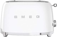 Smeg 2 Slice Toaster, 50’s Retro Style Aesthetic, White, TSF01WHUK