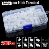 BEEYE 230Pcs Pin Connector, 2p 3p 4p 5pin XH2.54 2.54mm Pitch Terminal, Male And Female Housing Kit 