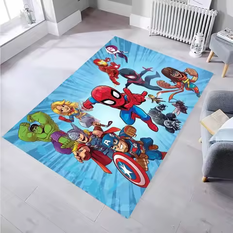 Disney Captain America Cool Rug Spiderman Hulk Boys Room Rug Superhero Non Slip Playing Mat Gift for