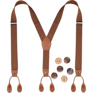 Suspenders for Men Button End Adjustable Y-Back Elastic 47 Inches