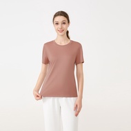 [lucky Women's Clothing] 160 Count Liquid Ammonia Threaded Collar Liquid Ammonia Cotton T-Shirt Wome