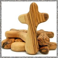 [feidan33.ph] 10 PCS Small Olive Wood Crosses Holding Crosses Portable Prayer Crosses