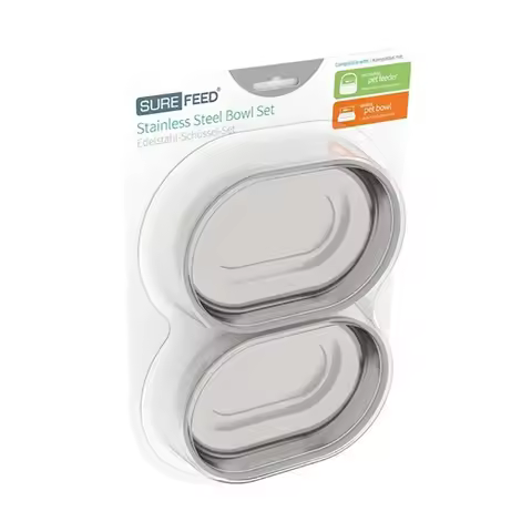 Sure Petcare SureFeed Steel Bowl Set, Compatiable SureFeed Microchip Pet Feeder, SureFeed Connect an