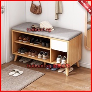 🇸🇬Free shipping🇸🇬 Shoe Rack With Seat Shoe Bench Doorway Shoe Cabinet Multilayer Shoe Rack Bench Living Room Shoe Cabinet Bench Wood Shoe Rack Cabinet Home AX3D