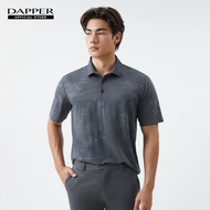 DAPPER เสื้อโปโล Tonal Camo Jacquard สีเทาเข้ม