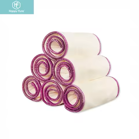 HappyFlute One Piece 40*15CM 4Layers Bamboo Cotton Insert With Purpule Edge Absorption&Soft Use Toge