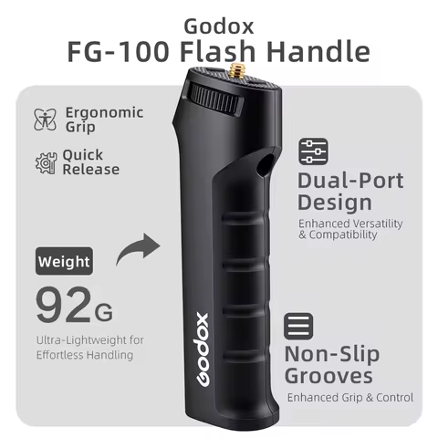 Godox FG-100 Flash Grip Camera Speedlite Hand Grip Flash Handle with 1/4inch Screw for Godox AD100pr