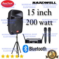 Speaker aktif Baretone 15 inch max15mb max 15mb 15mb blue mic wireless hardwell original garansi res