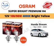 OSRAM Super Bright Premium H4 Halogen Headlamp Bulb (2pcs) 12V 100/90W for Honda Stream (Year 2000-2