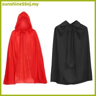 SUN Halloween Costume - Long Hooded Cape for Adults & Kids | Spooky Red & Black Design