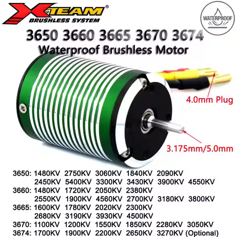X-Team RC Car Motor 3650 3660 3665 3670 3674 Waterproof Brushless Motor for 1/8 1/10 2S 3S RC Car Dr