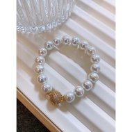 Akoya Tiannv Pink Pearl Bracelet Female Temperament Gentle Ladies Strong Light Full Diamond Small Go
