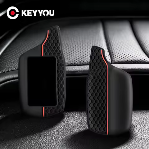 KEYYOU For Starline B9 B91 B6 B61 A91 A61 V7 LCD 2 Way Car Alarm Remote Key Chain Silicone Car Key C