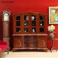 HENGHOME 1 Piece 1:12 Miniature Wooden Handicrafts Dollhouse European Classic Mini Cabinets Bedroom 