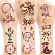 96 PCS Coquette Bow Cowgirl Temporary Tattoos Stickers, Western Bow Cowgirl Party Favors Birthday Pa