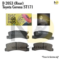 TOYOTA CORONA ST171 D2053 REAR BRAKE PAD