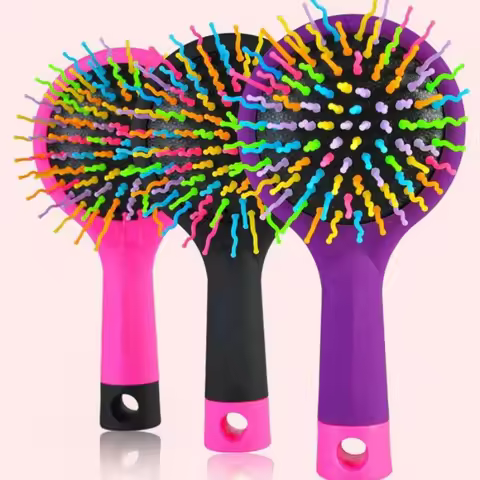 Hair Comb Professional Rainbow Comb Rainbow Volume Anti-static Magic Hair Curl Straight Massage Comb