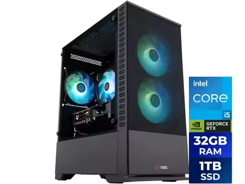 ABS Cyclone Aqua Prebuilt Gaming PC Powered by Asus- Windows 11 - Intel Core i5-14400F - GeForce RTX