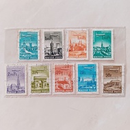 (OG) Hongaria Stamps 1966 & 1968 Ilyushin II-18 Plane over Cities Served by Hungarian Airways Set 9 