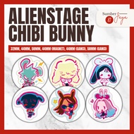 ALIEN STAGE ALNST Chibi Bunny/ - Pin Button, Magnet, Keychain | 25mm 32mm 44mm 58mm