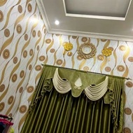 Gold CAKRA WALL STICKER WALLPAPER 7++ MX 45CM