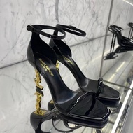 High Quality YSL Inspired High Heel Sandals - Thin Strap & Metal Letters | Elegant Summer Women's Pa