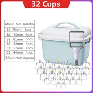 32Cups Cupping Therapy Set Ventosa Suction Cups Jar Set Vacuum Suction Therapy Cupping Cups for Mass