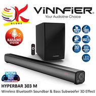 VINNFIER HYPERBAR 303 M WIRELESS BLUETOOTH SOUNDBAR & BASS SUBWOOFER WITH REMOTE CONTROL, FM RADIO A