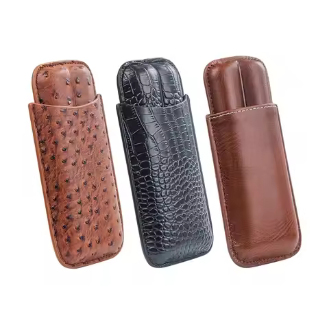 PU Leather Travel Case Cigar Humidor For 2pcs Cigar Luxury Cigar Accessories Gift for Men