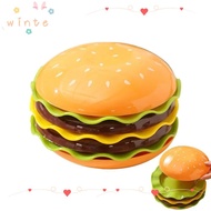 WINTE Stackable Hamburger Plate Set, Burger-Shaped 5/7 Layers Mini Dinner Plate, Funny Plastic Multi