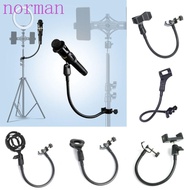 NORMAN Gooseneck Microphone Stand, Multifunctional Adjustable Flexible Mic Stand, Hose Shelves 360 Degree Universal with Desk Clamp Phone Clip Holder Studio