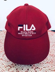 日本Fila 帽子恊會指定款式（日本製造）紅色經典logo棒球Cap帽（Made in Japan)