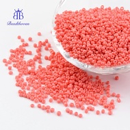 50gs 12/0 1.5-2mm Baking Paint Glass Seed Beads Loose Spacer Beads Light Coral Hole: 0.5-1mm 2890pcs