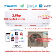 Daikin R32 Standard Inverter Aircond FTKF Series (R32) 1.0hp - 2.5hp Daikin Smart Control Inverter Air Conditioner (Wifi)