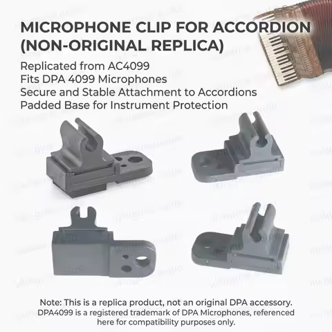 Microphone Clip for Accordion Replicated from AC4099 Fits DPA 4099 Mics Stable & Secure Mic Mount Ho