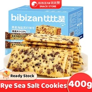 BIBIZAN Rye Sea Salt Flavor Soda Cookies Biscuits Crackers Snacks Healthy Food 400g