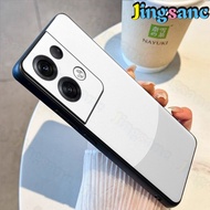 Jingsanc vỏ cho Oppo RENO 8 Pro 5g Ốp điện thoại bằng da sang trọng viền mềm bao gồm tất cả ống kính