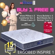 [ i FURNISHING ] VONO Egobed Inspire 1 Mattress Latex 7 Zone Pocketed Intalock Spring Free Gift 9 Ti