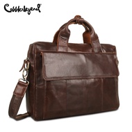 Cobbler Legend Waterproof Laptop Bag Men Business Office Briefcase Genuine Leather Sling Bag