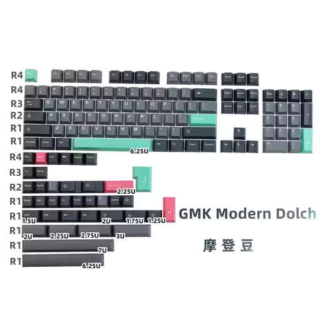 GMK Modern dolch Keycaps, 142 Keys PBT Keycaps Cherry Profile DYE-SUB Personalized GMK Keycaps For M