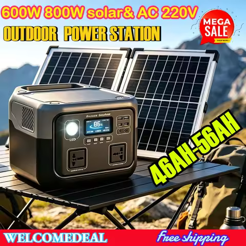 New 800W 716.8WH Portable Power Station 600W/800W Solar Generator Backup Power Bank for Outdoor Camp