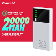 20000mAh พาวเวอร์แบงค์ Powerbank 2.1A Fast Charging Three USB  Portable Mini Powerbank LED Digital Display QC 3.0