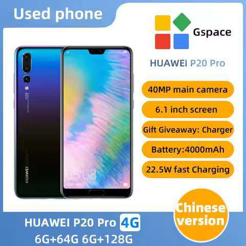 HUAWEI P20 Pro Smartphone Android Google Play Store 6.1 inch 40MP+24MP Camera 4000mAh 4G used phone