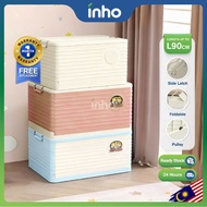 INHO L41-90cm (24-284 Litre) Collapsible Multifunction Movable Storage Box With Bottom Pulley