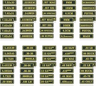 Ammo Can Vinyl Sticker Set Decal Label .410 .44 .45-70 .22 .223 .308 9MM .380 .45 5.56 7.62 (80 Pack