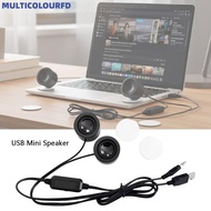 MULTICOLOURFD 1Pcs USB Mini Speaker, 4Ohm 6W 3.5mm Audio Loudspeaker,  Transparent Black High Volume