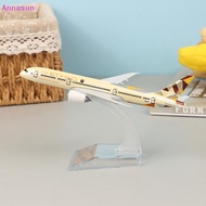 Annasun 16cm Boeing Etihad 787 Alloy Airplane Plane Model Toy Diecast Airplane Model For Gift Collec