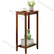 【SG local send】Chinese Style Side Table Carved Solid Wood Coffee Table Living Room Simple Multifunct