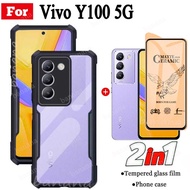 VIVO Y100 5G Shockproof Phone Case for VIVO Y27S Y28 Ceramic Tempered Glass Y03 Y17S Anti-Spy PrivacyTempered Glass and Camera Protector